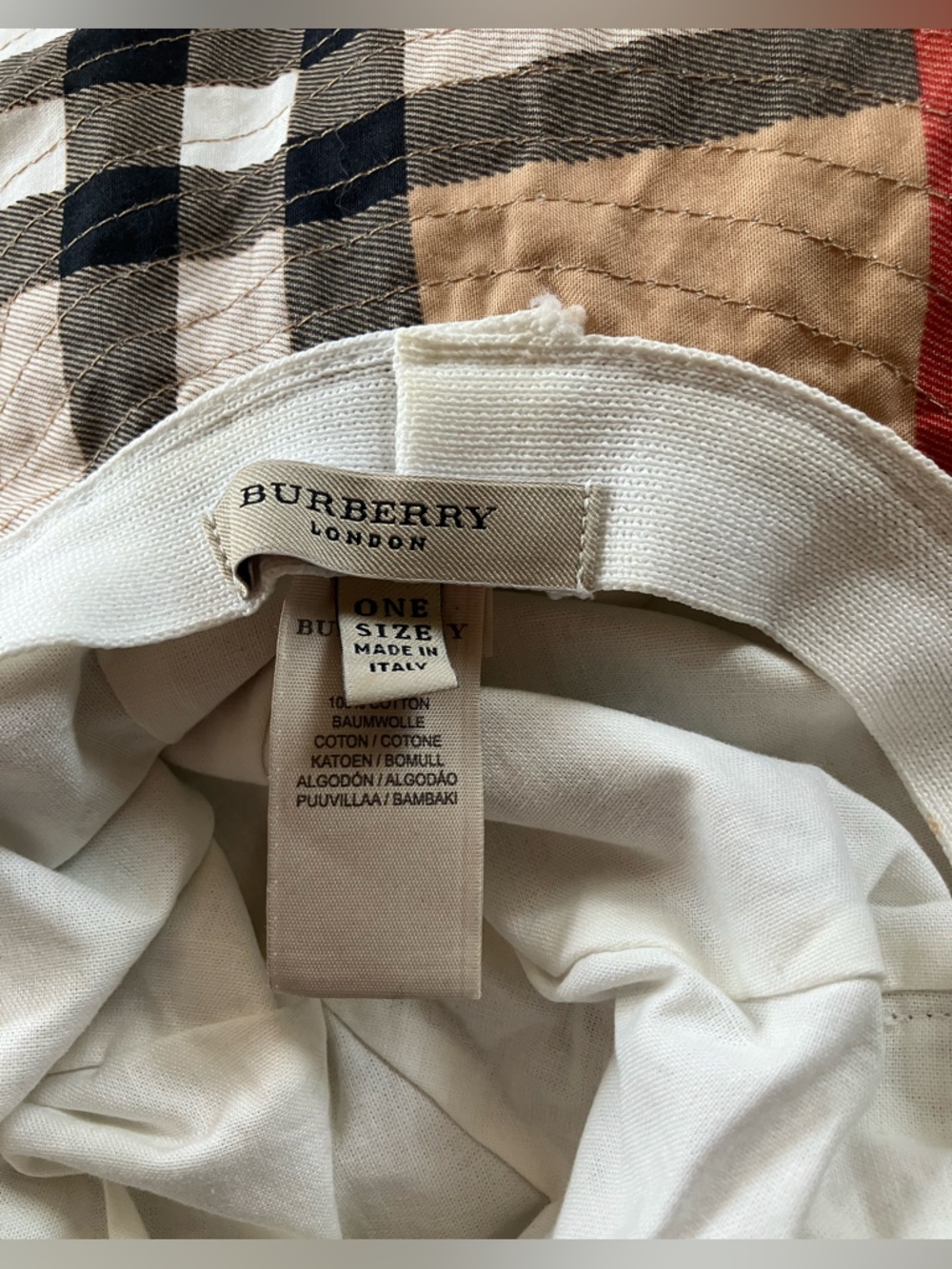 Burberry Cream and Tan Check Cotton Garment - Picture 3 of 3